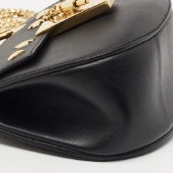 مملوكة مسبقًا Chloe Black Leather Mini Drew Embellished Crossbody Bag