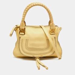 Pre Owned Chloe Yellow Leather Medium Marcie Shoulder Bag