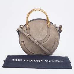 مملوكة مسبقًا Chloe Grey Suede and Leather Pixie Shoulder Bag