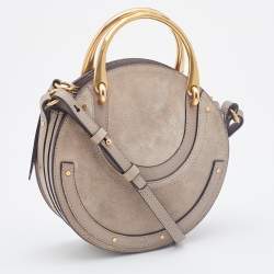 مملوكة مسبقًا Chloe Grey Suede and Leather Pixie Shoulder Bag