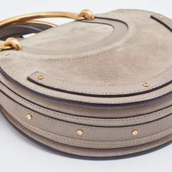 مملوكة مسبقًا Chloe Grey Suede and Leather Pixie Shoulder Bag