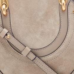 مملوكة مسبقًا Chloe Grey Suede and Leather Pixie Shoulder Bag