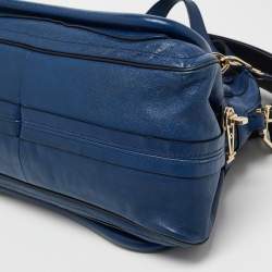 Pre Owned Chloe Blue/Black Leather Medium Paraty Satchel