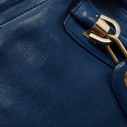Pre Owned Chloe Blue/Black Leather Medium Paraty Satchel