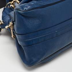 Pre Owned Chloe Blue/Black Leather Medium Paraty Satchel
