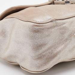 مملوكة مسبقًا Chloe Metallic Suede Faye Flap Shoulder Bag