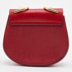 مملوكة مسبقًا Chloe Red Leather Small Drew Chain Crossbody Bag
