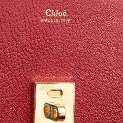 مملوكة مسبقًا Chloe Red Leather Small Drew Chain Crossbody Bag