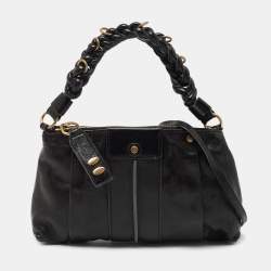 Pre Owned Chloe Black Leather Zip Hobo