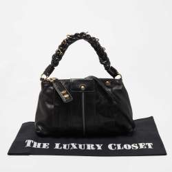 Pre Owned Chloe Black Leather Zip Hobo