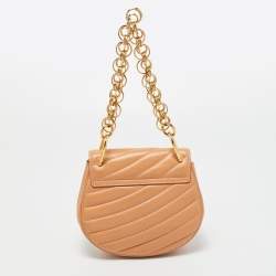 Pre Owned Chloe Beige Leather Mini Drew Bijou Shoulder Bag