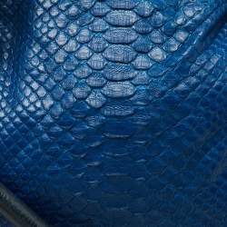 Pre Owned Chloe Blue/Black Snakeskin and Leather Large Paraty Satchel