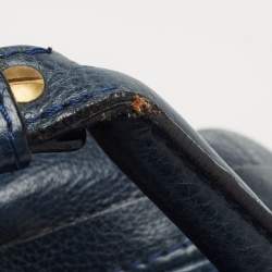 Pre Owned Chloe Blue/Black Snakeskin and Leather Large Paraty Satchel