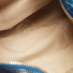 Pre Owned Chloe Blue/Black Snakeskin and Leather Large Paraty Satchel