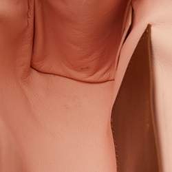 Pre Owned Chloe Brown Leather and Karung Leather June Bow Chain Shoulder Bag