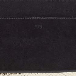 Chloe Metallic Gold/Black Snakeskin and Leather Clutch