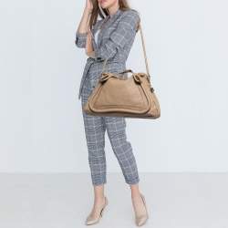 Pre Owned Chloe Beige Leather Large Paraty Satchel