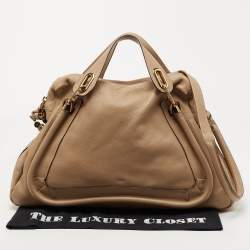 Pre Owned Chloe Beige Leather Large Paraty Satchel