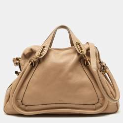 Pre Owned Chloe Beige Leather Large Paraty Satchel
