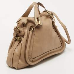 Pre Owned Chloe Beige Leather Large Paraty Satchel