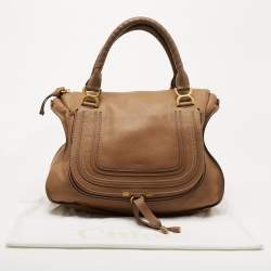 Pre Owned Chloe Beige Leather Large Marcie Shoulder Bag