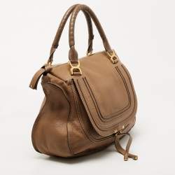 Pre Owned Chloe Beige Leather Large Marcie Shoulder Bag