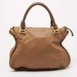 Pre Owned Chloe Beige Leather Large Marcie Shoulder Bag