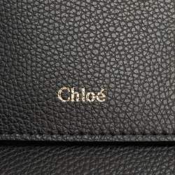 Pre Owned Chloe Black Leather Medium Aby Shopper Tote