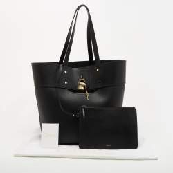 Pre Owned Chloe Black Leather Medium Aby Shopper Tote