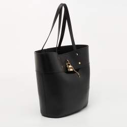 Pre Owned Chloe Black Leather Medium Aby Shopper Tote
