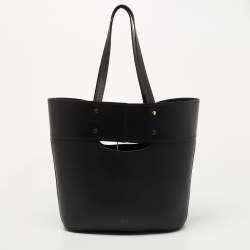 Pre Owned Chloe Black Leather Medium Aby Shopper Tote