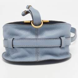 Pre Owned Chloe Blue Leather Mini Marcie Crossbody Bag