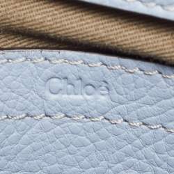 Pre Owned Chloe Blue Leather Mini Marcie Crossbody Bag