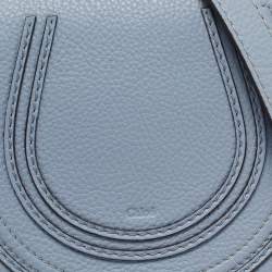 Pre Owned Chloe Blue Leather Mini Marcie Crossbody Bag