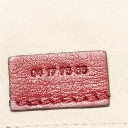 Pre Owned Chloe Maroon Leather and Suede Small Pixie Round Crossbody Bag