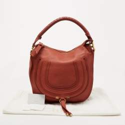 Pre Owned Chloe Brown Leather Medium Marcie Hobo