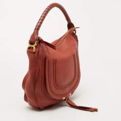 Pre Owned Chloe Brown Leather Medium Marcie Hobo