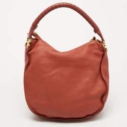 Pre Owned Chloe Brown Leather Medium Marcie Hobo