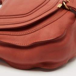 Pre Owned Chloe Brown Leather Medium Marcie Hobo