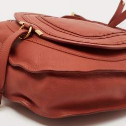 Pre Owned Chloe Brown Leather Medium Marcie Hobo