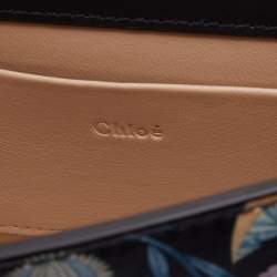 Pre Owned Chloe Multicolor Floral Print Leather Small Nile Bracelet Minaudiere Bag 