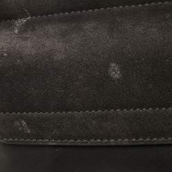 Pre Owned Chloe Dark Grey Suede and Leather Medium Faye Shoulder Bag