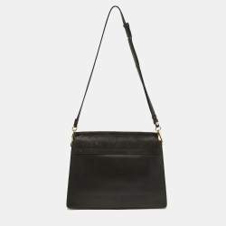 Pre Owned Chloe Dark Grey Suede and Leather Medium Faye Shoulder Bag