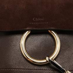 Chloe Brown Leather and Suede Small Faye Daye Backpack