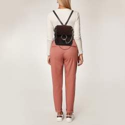 Chloe Brown Leather and Suede Small Faye Daye Backpack