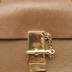 Pre Owned Chloe Brown Leather Small Drew Chain Crossbody Bag