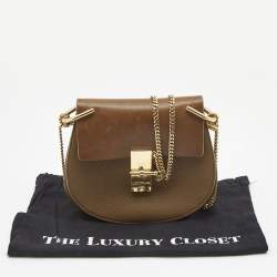 Pre Owned Chloe Brown Leather Small Drew Chain Crossbody Bag