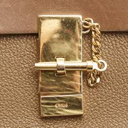 Pre Owned Chloe Brown Leather Small Drew Chain Crossbody Bag