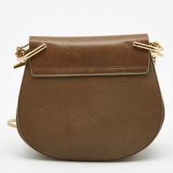 Pre Owned Chloe Brown Leather Small Drew Chain Crossbody Bag