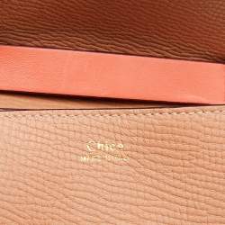 Pre Owned Chloe Orange Leather Mini Drew Chian Shoulder Bag